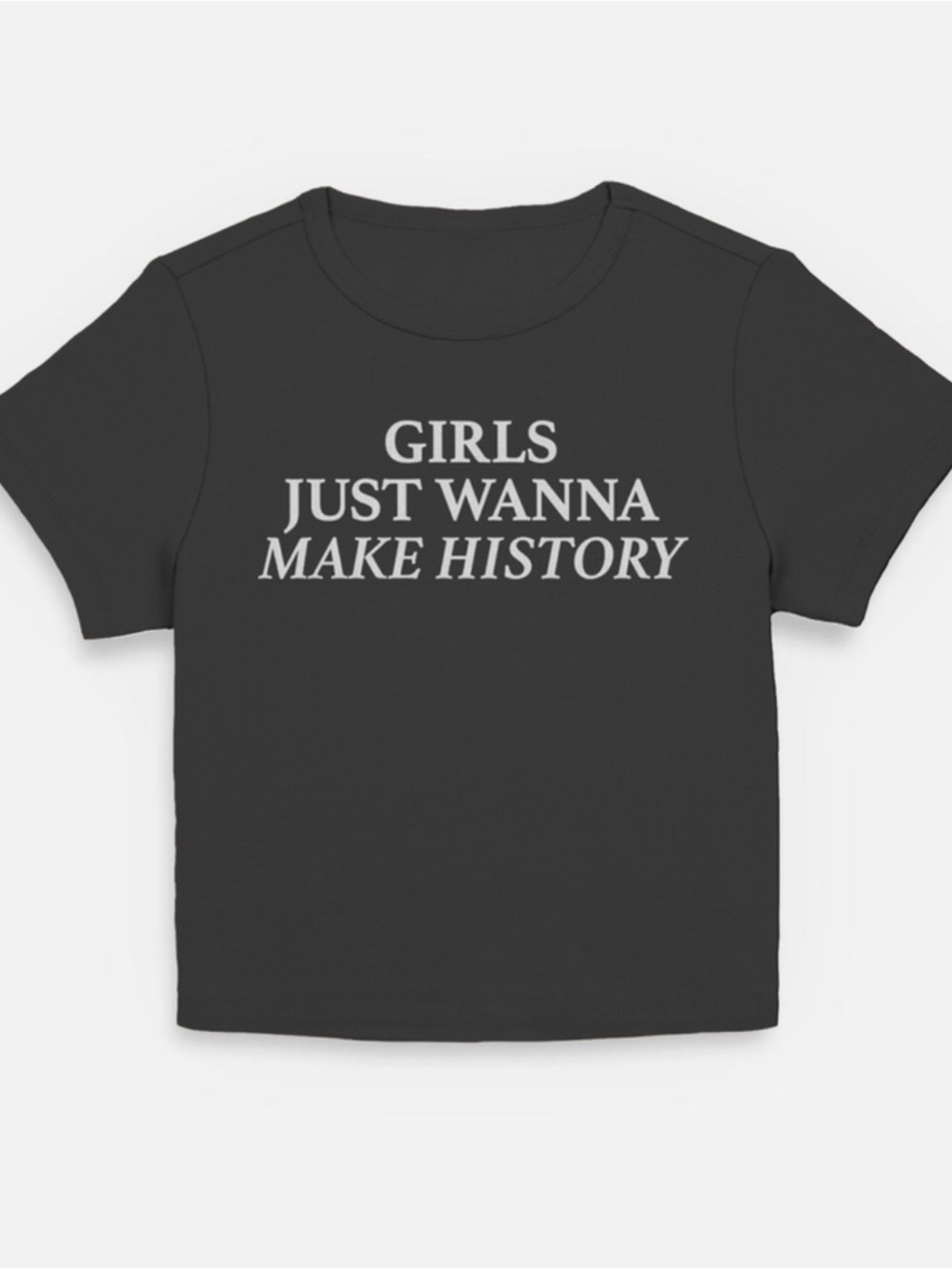 Fifth Sun x Gap “ Girls Just Wanna Make History” Cropped Graphic Tee - Black